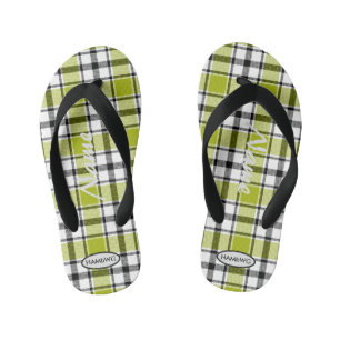 Jungen-Plaid-Schlappen HAMbWG Kinderschlappen Kinderbadesandalen