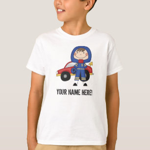 Jungen-Rennen-Auto-Fahrer-kundengerechter T - T-Shirt
