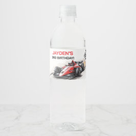 Jungen-Rennwagen-Geburtstags-Wasserflaschen-Etiket Wasserflaschenetikett