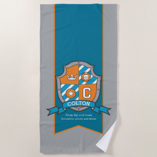 Jungen Ritter Schild grau colton Buchstaben c Hand Strandtuch