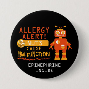 Jungen-Roboter-Baum-Nuss-Erdnuss-Allergie-Alarm Button