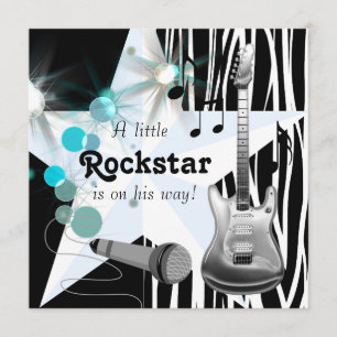 Jungen Rockstar-Baby-Party Einladung