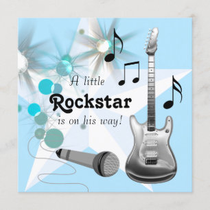 Jungen Rockstar-Baby-Party Einladung