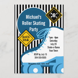 Jungen-Rollen-Skaten-Geburtstags-Party Einladung