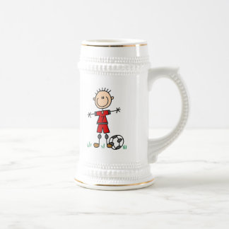 Jungen-rote einheitliche Fußball-Spieler-T - Bierglas