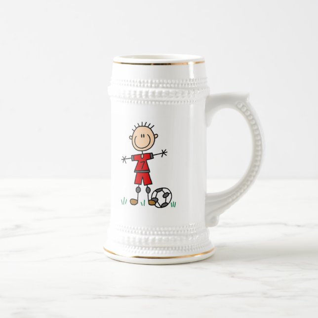 Jungen-rote einheitliche Fußball-Spieler-T - Bierglas (Rechts)