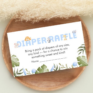 Jungen-Safari-Baby-Shower-Windel-Raffle Begleitkarte
