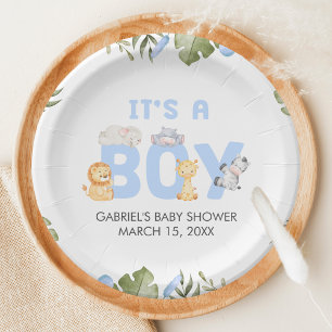 Jungen-Safari-Tier-Baby-Party Pappteller