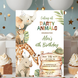 Jungen Savannen-Safari-Party-Tiere Geburtstag Einladung