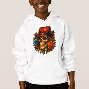 Jungen-Schädel-Kapuzenpullover mit Herz-Hut Hoodie