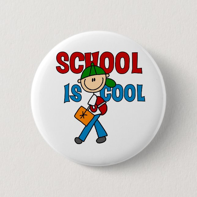 Jungen-Schule ist cool Button (Vorderseite)