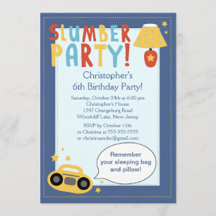 JUNGEN Sleepover-Geburtstags-Party Inviation Einladung