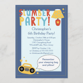 JUNGEN Sleepover-Geburtstags-Party Inviation Einladung