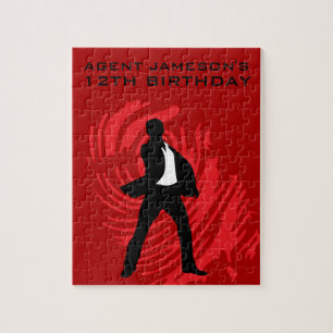 Jungen-Spionageparty roter Fingerabdruck Puzzle