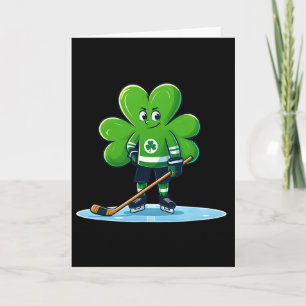 Jungen St. Patrick's Day Shamrock Eishockeyspieler Karte