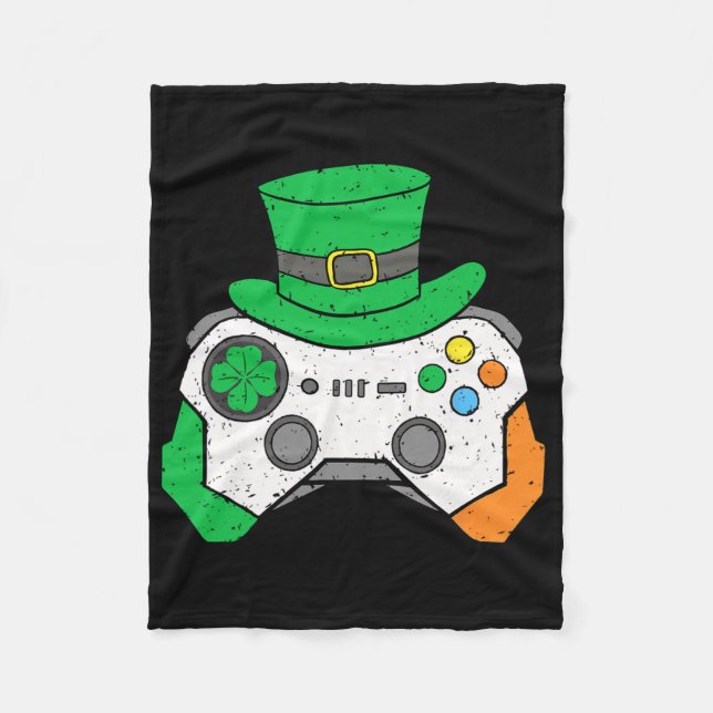 Jungen St. Patricks Day Videospiel-Controller Herr Fleecedecke (Vorderseite)