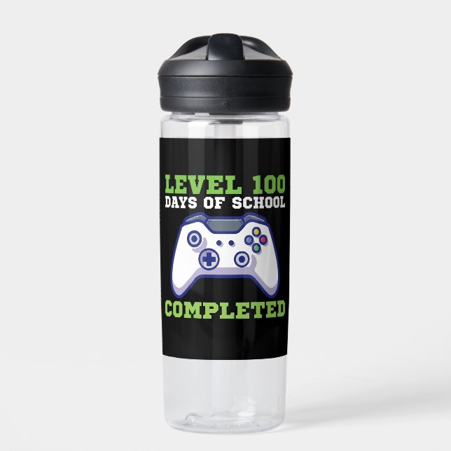 Jungen Stufe 100 Tage Schule abgeschlossen Trinkflasche (Vorderseite)