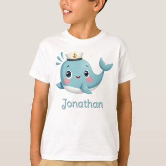 Jungen Süßer Blauer Wal Kinder Benutzerdefiniert T-Shirt