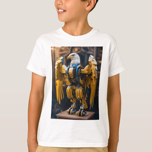 Jungen T-Shirt Roboter Adler (Vorderseite)