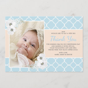 Jungen-Taufe/Taufe danken Ihnen zu kardieren Dankeskarte