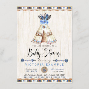 Jungen-Tipi-Stammes-Baby-Shower-Einladungen Einladung