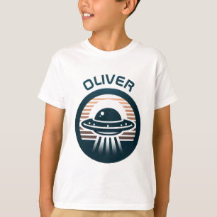 Jungen-UFO bei Sonnenuntergang T-Shirt