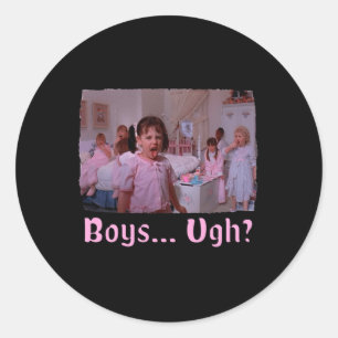 Jungen... Ugh! - Funny Valentinstag Shirt Pullover Runder Aufkleber