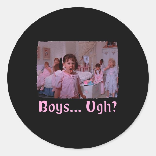 Jungen... Ugh! - Funny Valentinstag Shirt Pullover Runder Aufkleber (Vorderseite)