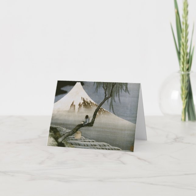 Jungen-und des Fujisans Hokusai Japaner-schöne Karte (Vorderseite)