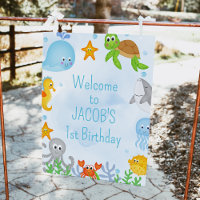 Jungen unter dem Meer 1. Geburtstag Begrüßungszeic