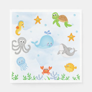 Jungen unter dem Meer Eins der Meer 1. Geburtstag Serviette