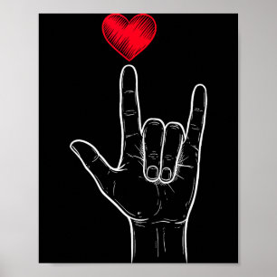 Jungen Valentinstag Ich liebe dich Zeichen Asl Her Poster