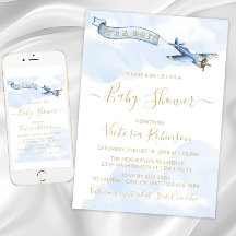 Jungen Vintage-Flugzeug-Baby-Party