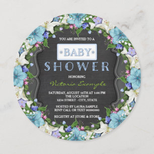 Jungen Vintage Kreide Babyparty Einladung