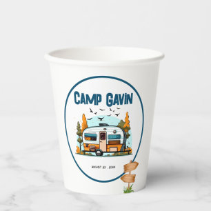 Jungen Vintager Camper Camping Geburtstag im Freie Pappbecher