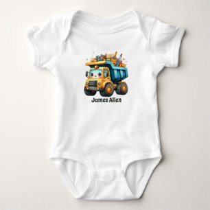 Jungen von coolen Baufahrzeugen Baby Strampler