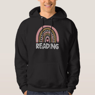Jungen von Leoparden-Mädchen beim Lesen von Lehrer Hoodie