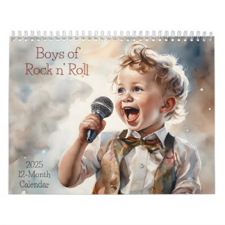 Jungen von Rock and Roll 2025 Kalender 12 Monate