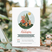 Jungen Wald Waldcamping Teddybär Geburtstag