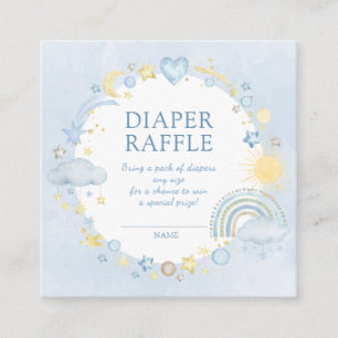 Jungen Wasserfarbe Regenbogen Windel-Raffle Begleitkarte