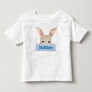 Jungen Wasserfarben Blau Osterhase  Kleinkind T-shirt