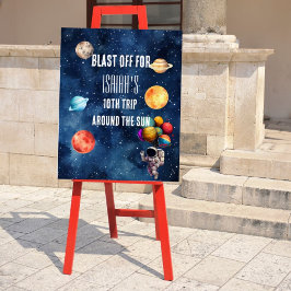 Jungen Weltraum Astronaut Geburtstags-Willkommenss Acrylschild