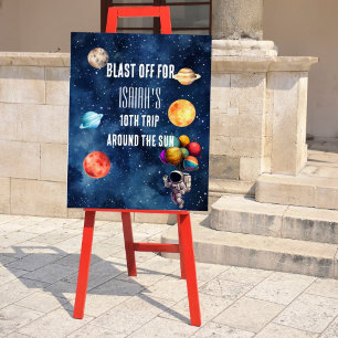 Jungen Weltraum Astronaut Geburtstags-Willkommenss Acrylschild