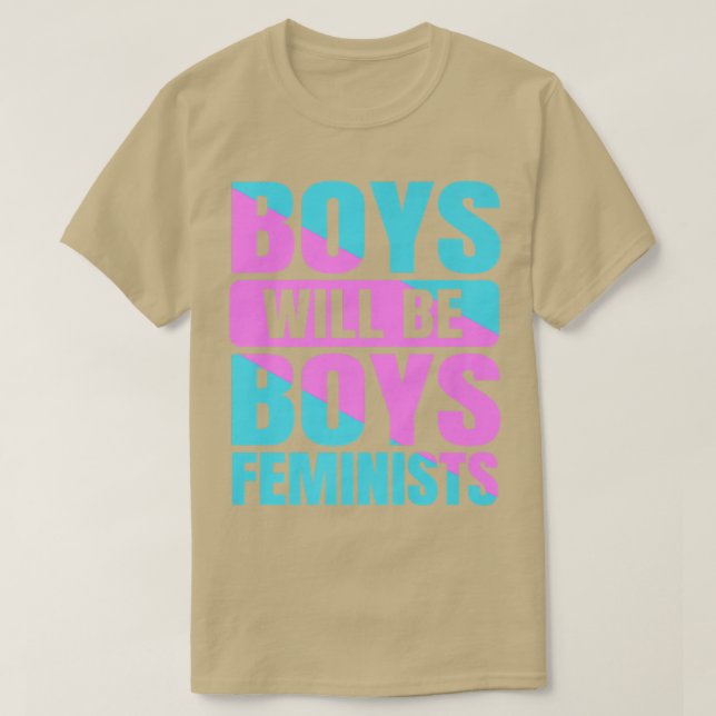 Jungen werden Boys Feministinnen Feminismus Mensch T-Shirt (Design vorne)