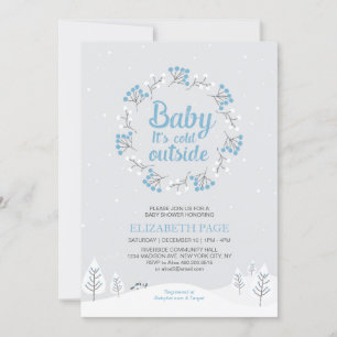 Jungen Winter Wonderland Babyparty, Blau & Grau Einladung
