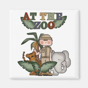 Jungen-Zoowärter-T-Shirts und Geschenke Magnet