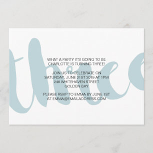 Jungen zum dritten Geburtstag Einladung