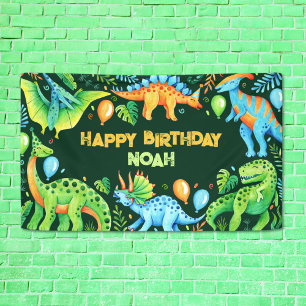 Jungen zum Geburtstag Niedliche Dinosaurier Party Banner
