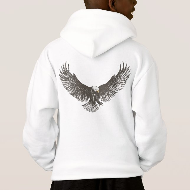 Jungenadler-Sturzfluglinie Kunst scherzt Hoodie (Rückseite)
