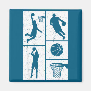 Jungenhemd Basketballspieler Vintage Retro Stil Magnet